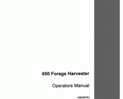 Operator's Manual for Case IH Harvester model 650