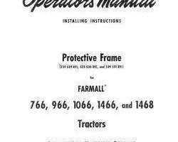 Operator's Manual for Case IH Tractors model Farmall 1466