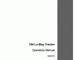 Operator's Manual for Case IH Tractors model 154