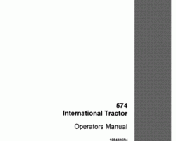 Operator's Manual for Case IH Tractors model 574