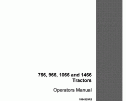 Operator's Manual for Case IH Tractors model 766