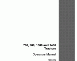 Operator's Manual for Case IH Tractors model 966