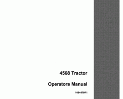 Operator's Manual for Case IH Tractors model 4568