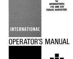 Operator's Manual for Case IH Harvester model 830
