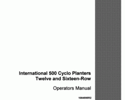 Operator's Manual for Case IH Planter model 16
