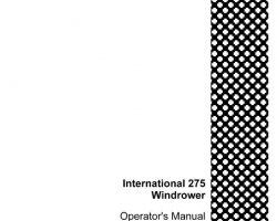 Operator's Manual for Case IH Windrower model 275