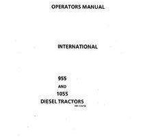 Operator's Manual for Case IH Tractors model 955