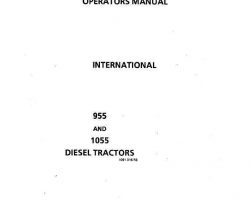 Operator's Manual for Case IH Tractors model 1055