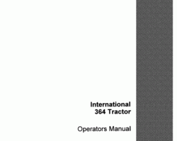 Operator's Manual for Case IH Tractors model 364