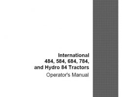 Operator's Manual for Case IH Tractors model 484