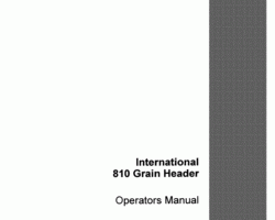 Operator's Manual for Case IH Headers model 810