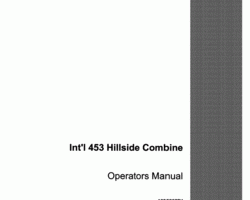 Operator's Manual for Case IH Combine model 453