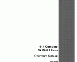 Operator's Manual for Case IH Combine model 914