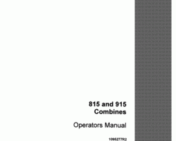 Operator's Manual for Case IH Combine model 915