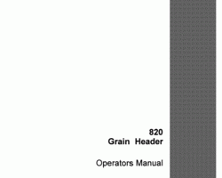 Operator's Manual for Case IH Headers model 820