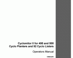 Operator's Manual for Case IH Planter model 92