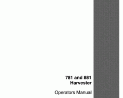 Operator's Manual for Case IH Harvester model 781