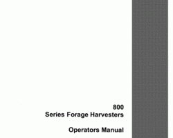 Operator's Manual for Case IH Harvester model 800