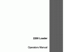 Operator's Manual for Case IH Harvester model 2200