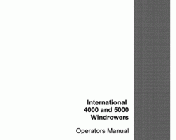 Operator's Manual for Case IH Windrower model 5000