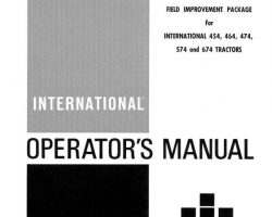 Operator's Manual for Case IH Tractors model 574