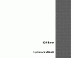 Operator's Manual for Case IH Balers model 425