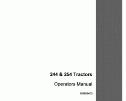 Operator's Manual for Case IH Tractors model 254