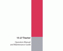 Operator's Manual for Case IH Tractors model 15-27
