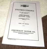 1925 Chevrolet Superior Model Series K Owner's Manual