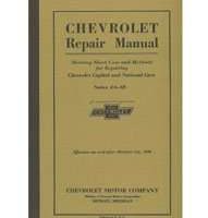 1927 Chevrolet Capitacapil Series AA & National Series AB Shop Service Repair Manual