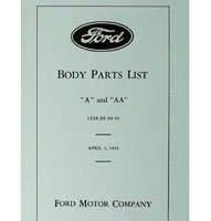 1929 Ford Model A Body Parts Catalog