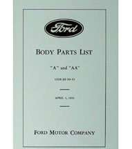 1930 Ford Model A Body Parts Catalog