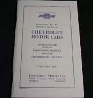 1932 Chevrolet Commercial Model Series BB Owner's Manual
