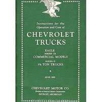 1933 Chevrolet Eagle Commercial Truck Model Series CB & Series O 1.5 Ton Trucks Owner's Manual