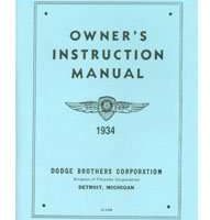 1934 Dodge Deluxe 6 Owner's Manual