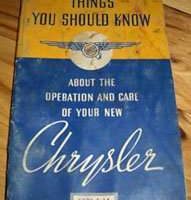 1936 Chrysler Imperial C-14 Owner's Manual
