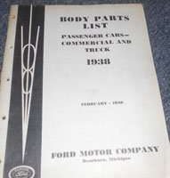 1938 Ford Passenger Car & Truck Body Parts Catalog