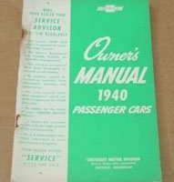 1940 Chevrolet Master Owner's Manual