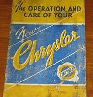 1940 Chrysler New Yorker Owner's Manual