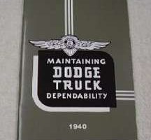 1940 Dodge Truck Owner's Manual