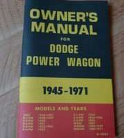 1956 Dodge Power Wagon Owner Operator User Guide Manual