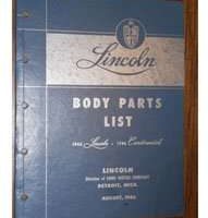1946 Lincoln Continental Body Parts Catalog