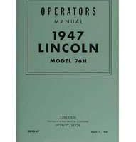 1947 Lincoln H-Series Owner's Manual