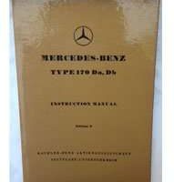 1950 Mercedes Benz 170Da & 170Db Owner's Manual