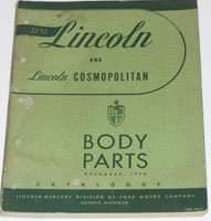 1950 Lincoln Cosmopolitan Body Parts Catalog