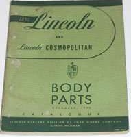 1950 Lincoln Lido Body Parts Catalog