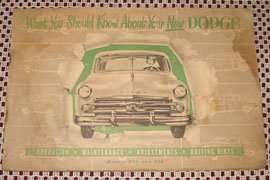 1950 Dodge Meadowbrook Owner's Manual