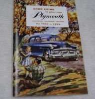 1951 Plymouth Cranbrook, Cambridge & Concord Owner's Manual