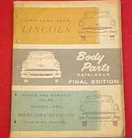 1954 Lincoln Capri Body Parts Catalog