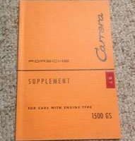 1956 Porsche 356A Carrera with 1500 GS Engine Owner's Manual Supplement
